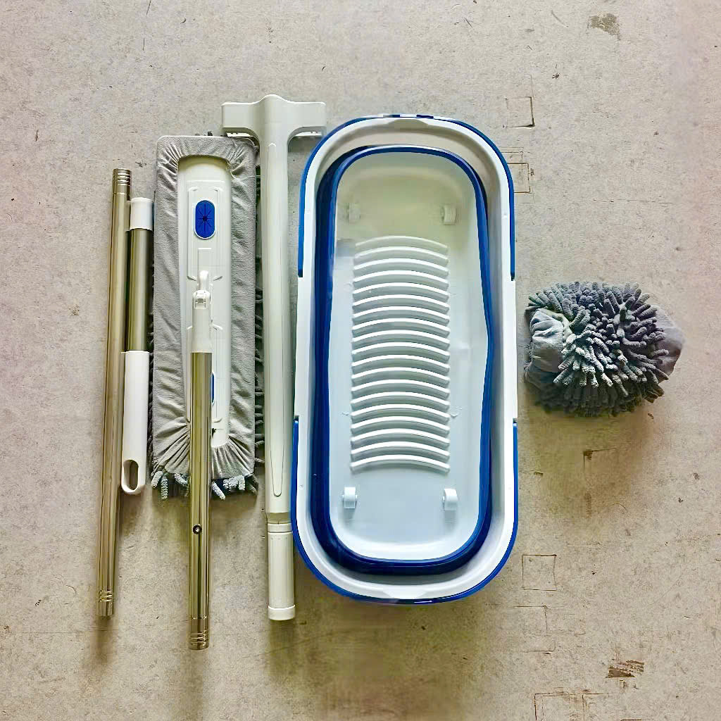 [30] Chậu Gấp Gọn Có Bánh Xe Bông Lau San Hô (2 miếng)