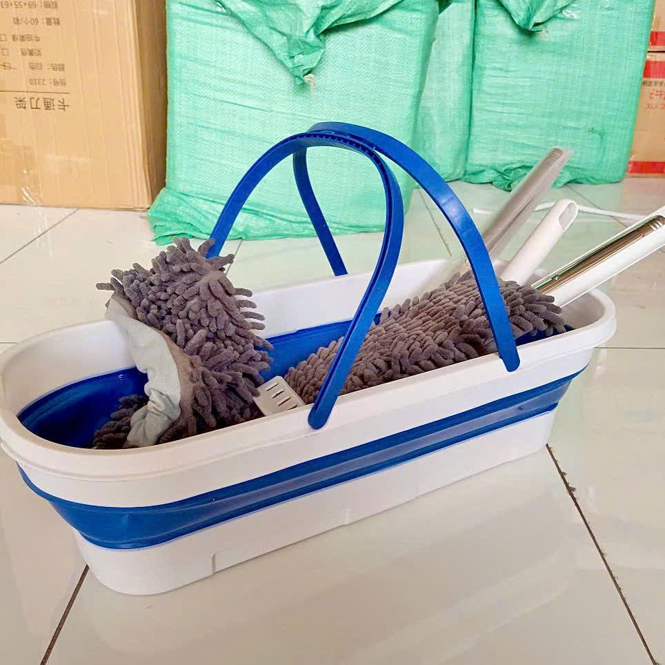 [30] Chậu Gấp Gọn Có Bánh Xe Bông Lau San Hô (2 miếng)