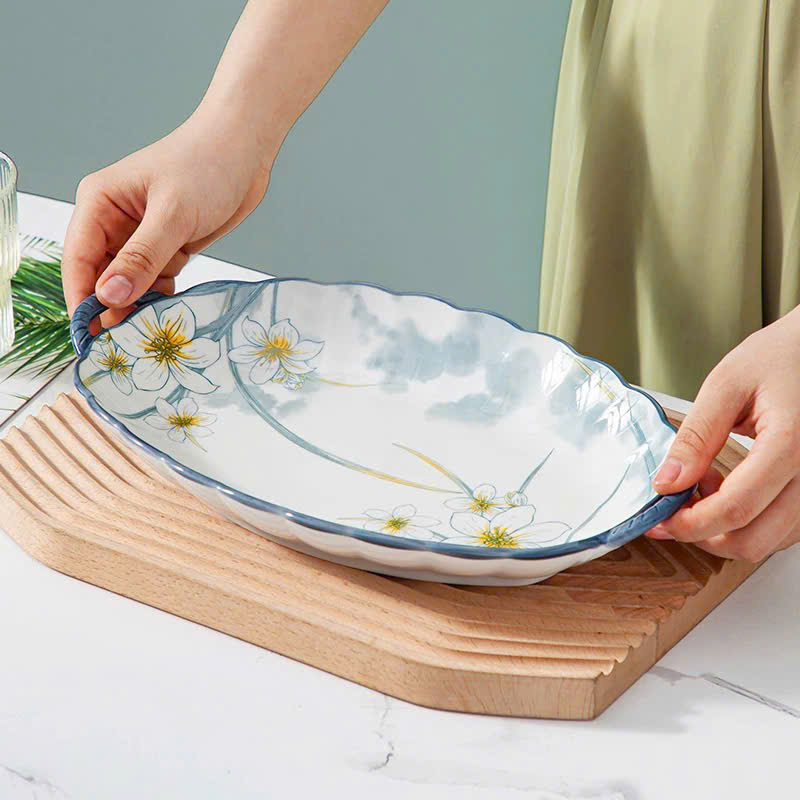 [30] Dĩa Sứ Xoài 12inch Có Quai THỦY TIÊN