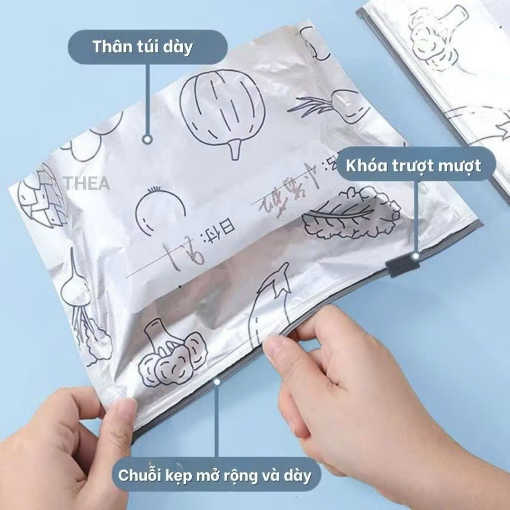 [300] Set 10 Túi ZIP Bạc Đựng Thực Phẩm Size L (V)