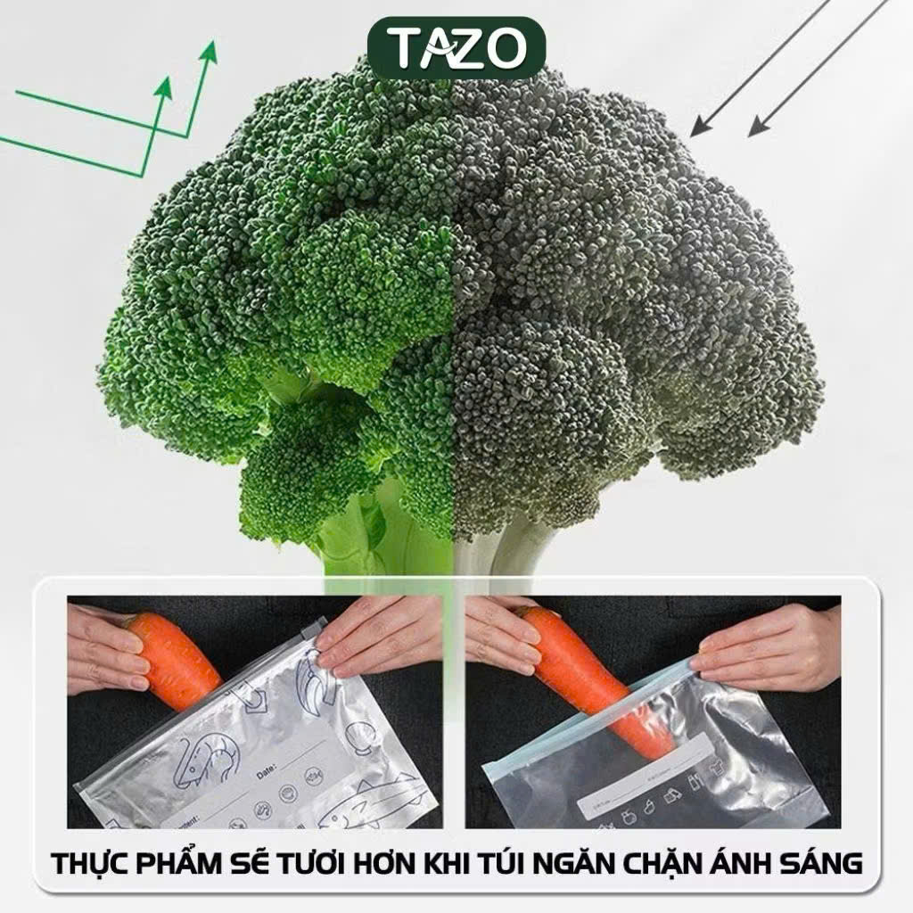 [300] Set 10 Túi ZIP Bạc Đựng Thực Phẩm Size L (V)