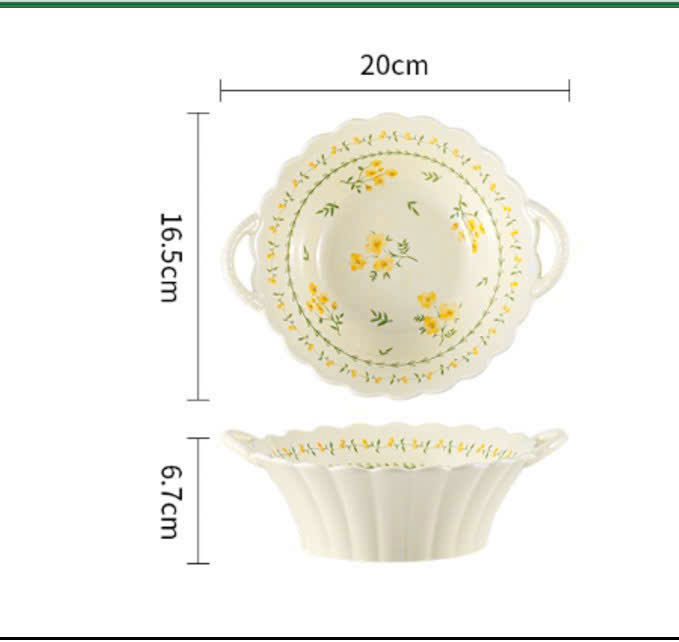 [32] Tô Sứ Loe 7.5inch HOA CÚC