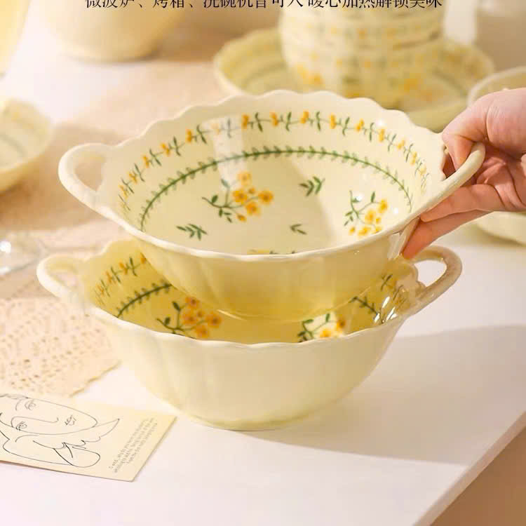 [32] Tô Sứ Loe 7.5inch HOA CÚC