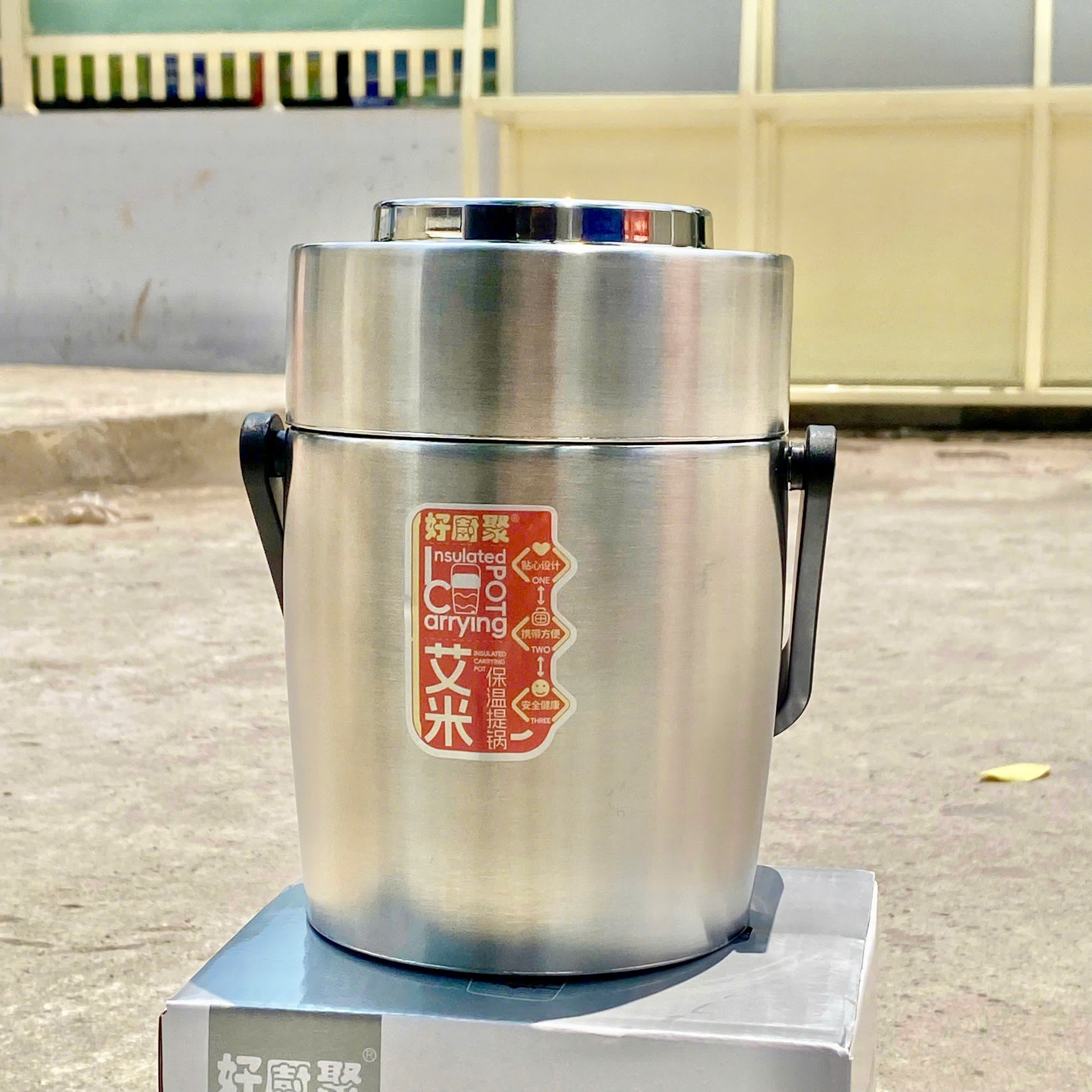[36] Hộp Đựng Cơm INOX 2 Ngăn INOX 2L