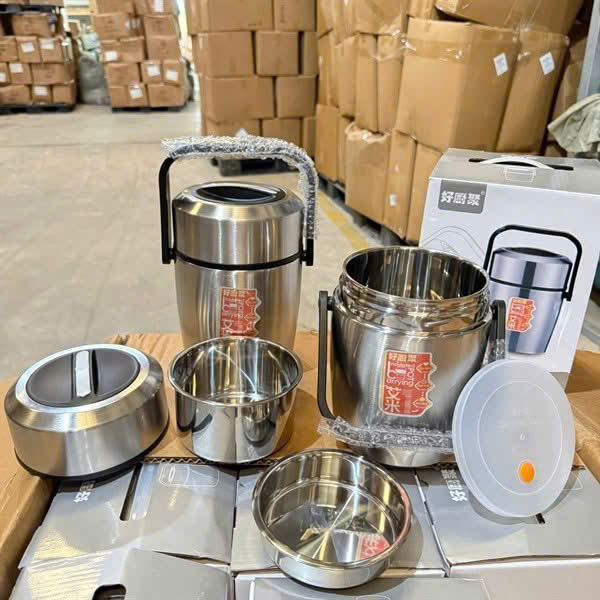[36] Hộp Đựng Cơm INOX 2 Ngăn INOX 2L