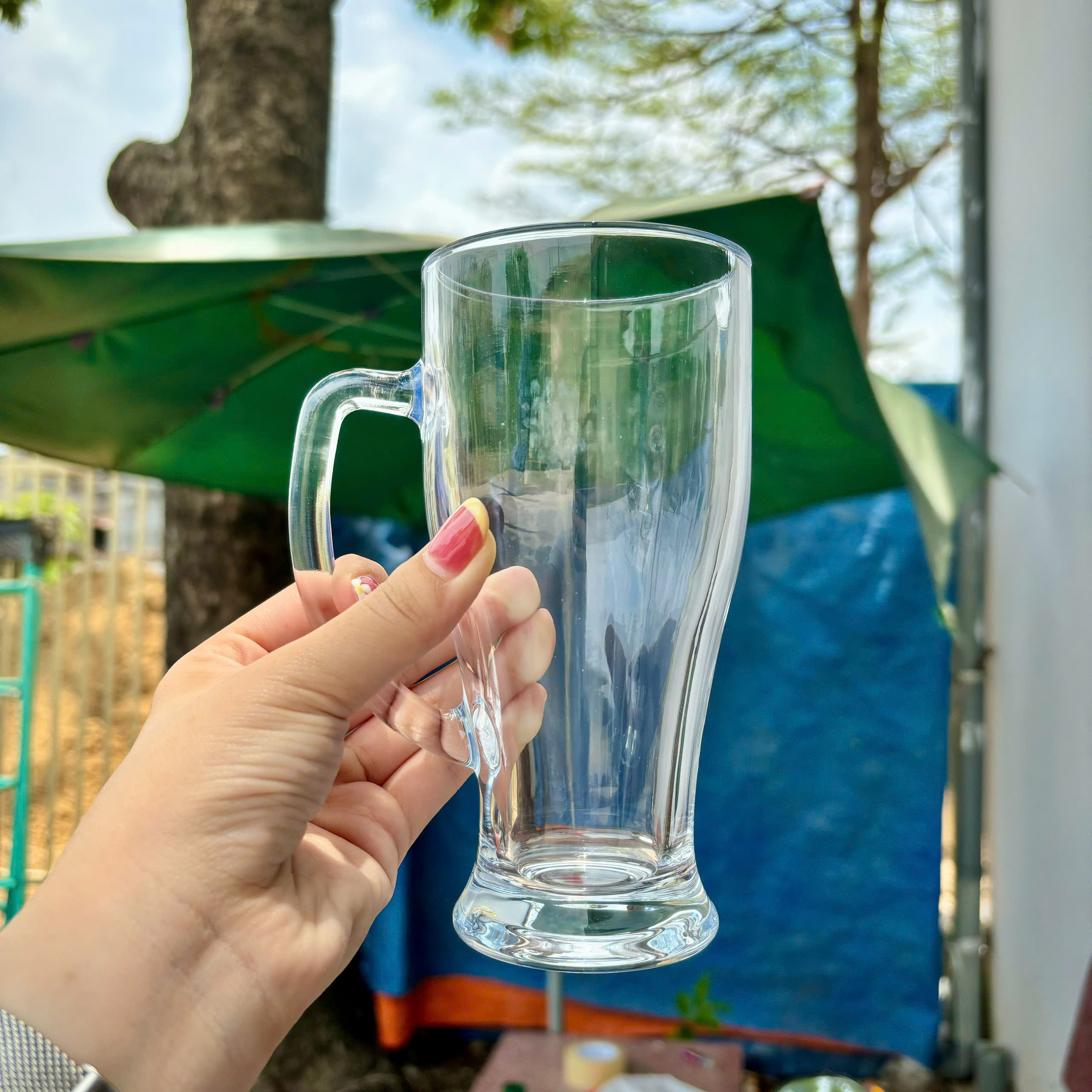 [4] Set 6 Ly Thủy Tinh Uống Bia Có Quai 370ml Lauriel ZB102-2 (V)