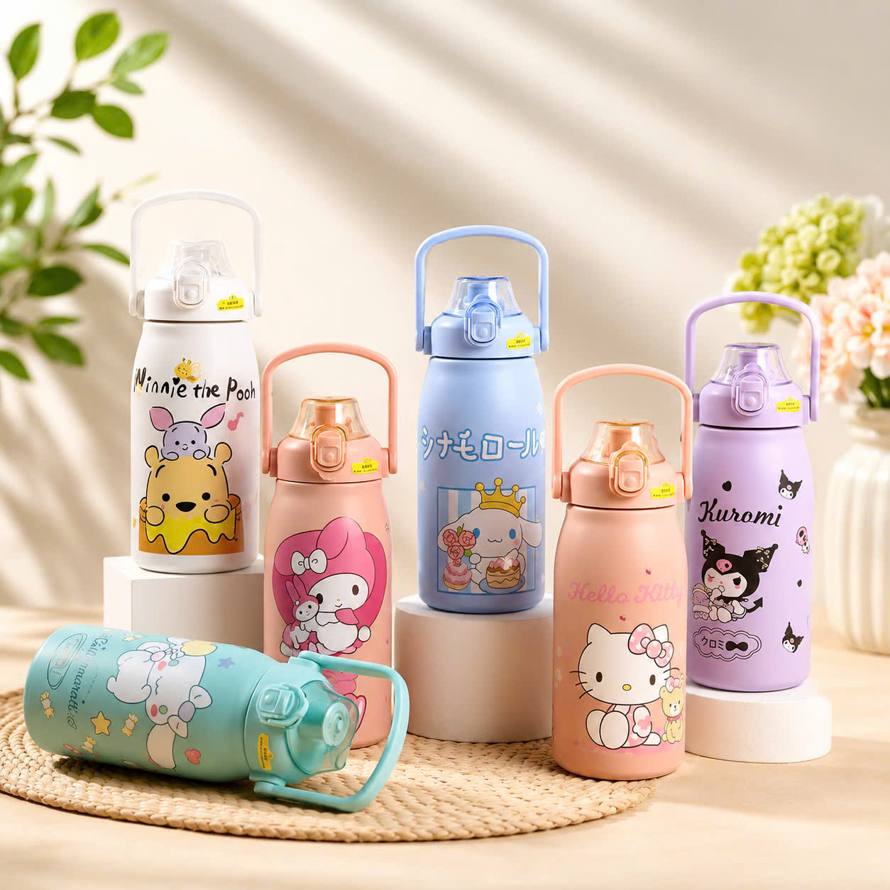 [40] Bình Giữ Nhiệt Có Quai HOẠT HÌNH 1L