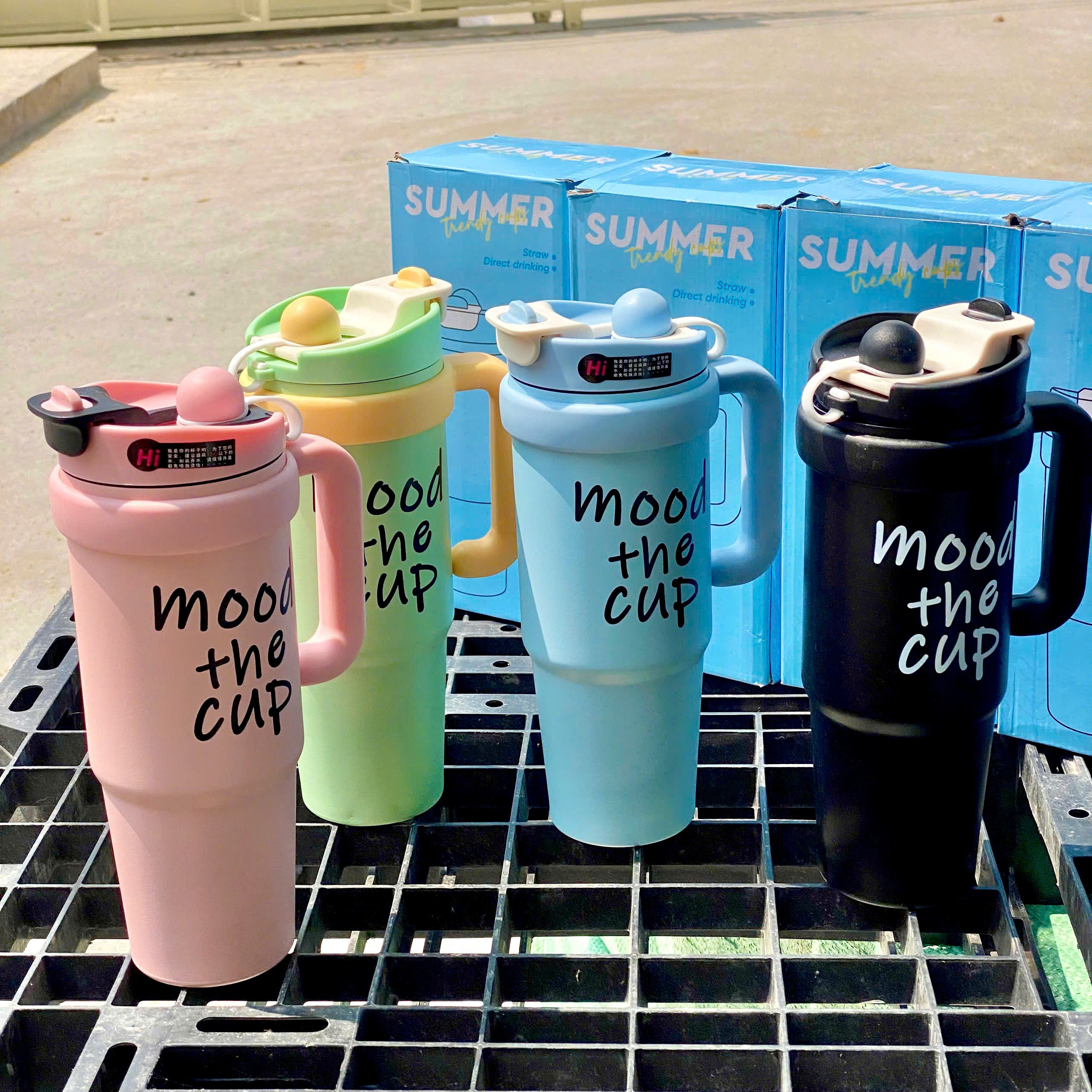 [40] Ly Giữ Nhiệt Có Tay Cầm MOOD THE CUP 1000ml