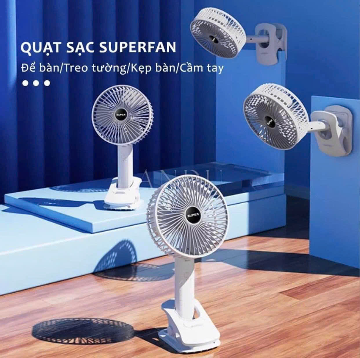 [40] Quạt Tích Điện đế KẸP
