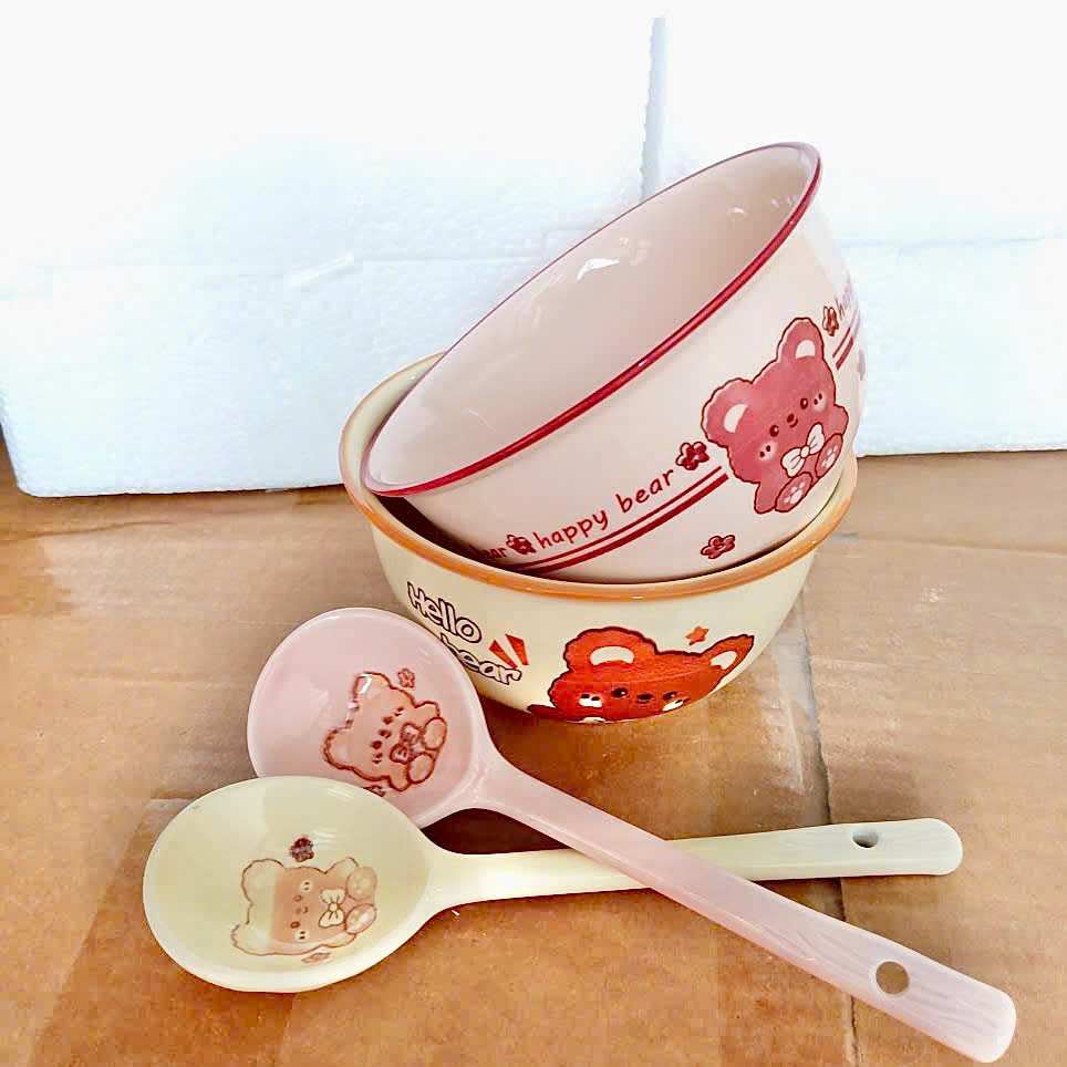 [40] Set 2 Chén Sứ GẤU MIX