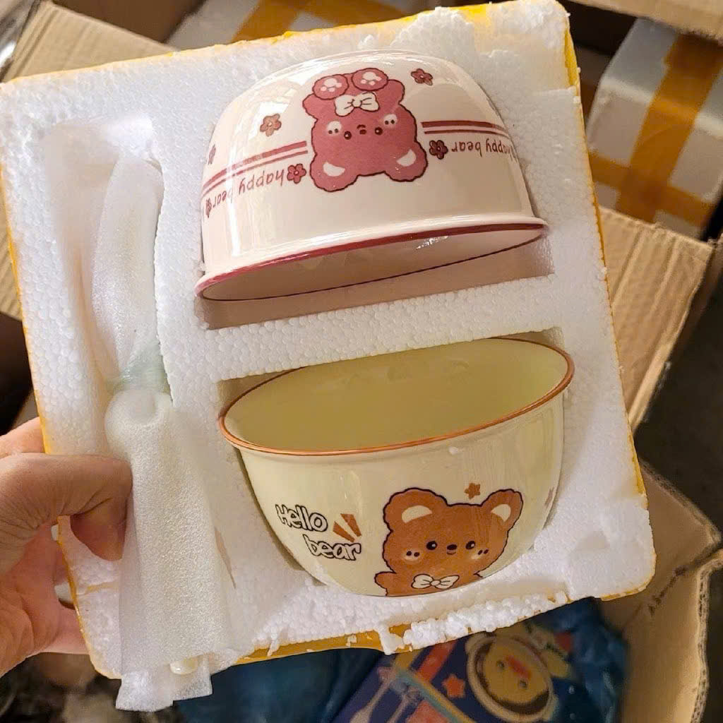 [40] Set 2 Chén Sứ GẤU MIX