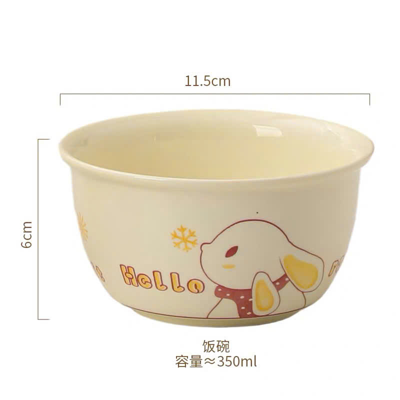 [40] Set 2 Chén Sứ THỎ VÀNG