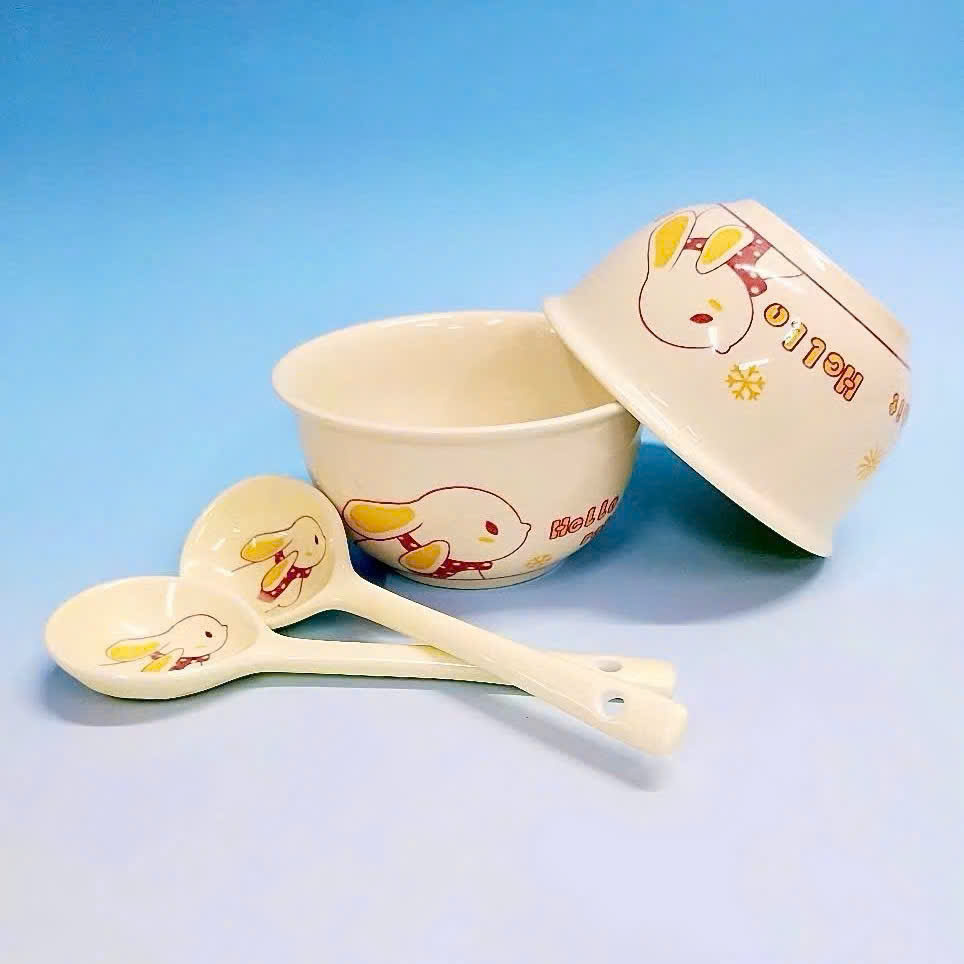 [40] Set 2 Chén Sứ THỎ VÀNG