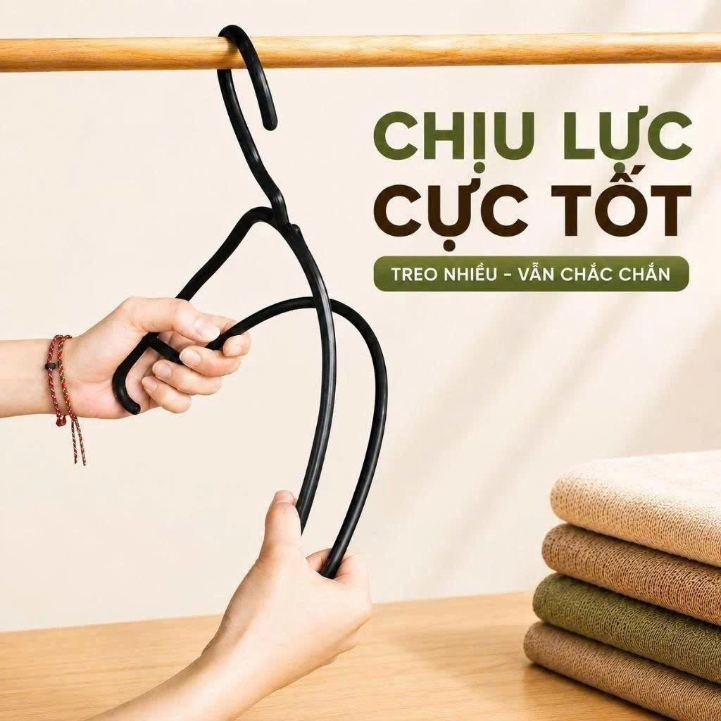 [45] Set 10 Móc Treo Quần Áo Nhựa CƯỜNG LỰC Xoay 360 (V)