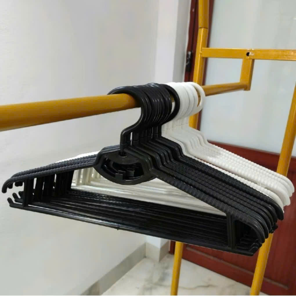 [45] Set 10 Móc Treo Quần Áo Nhựa CƯỜNG LỰC Xoay 360 (V)