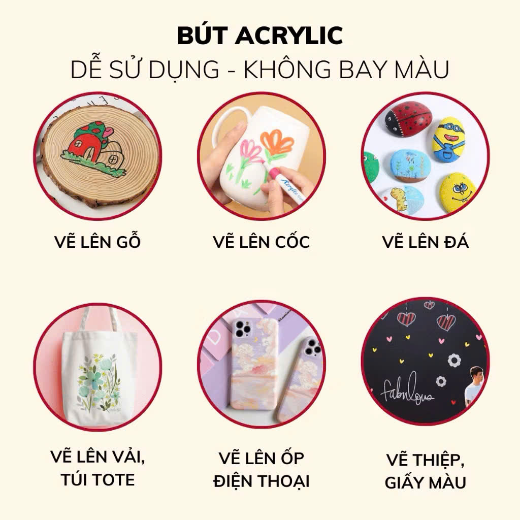 [48] Hộp Bút Màu Acrylic 36ct