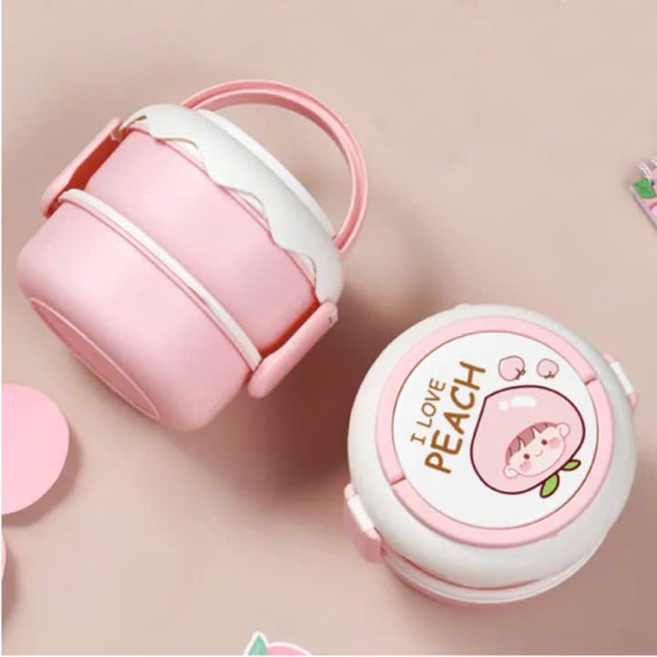 [48] Hộp Cơm 2 Tầng Nắp TRÁI CÂY