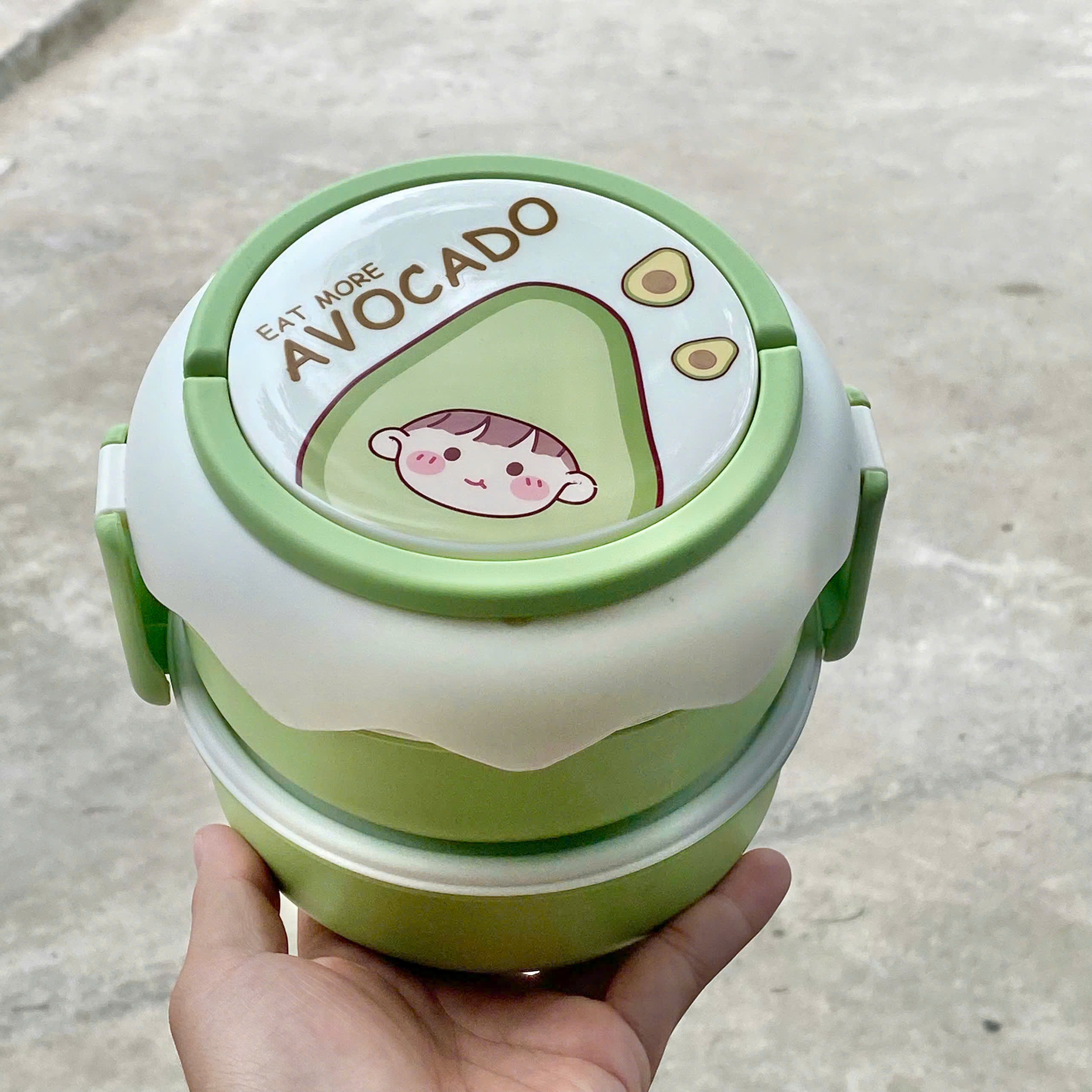 [48] Hộp Cơm 2 Tầng Nắp TRÁI CÂY