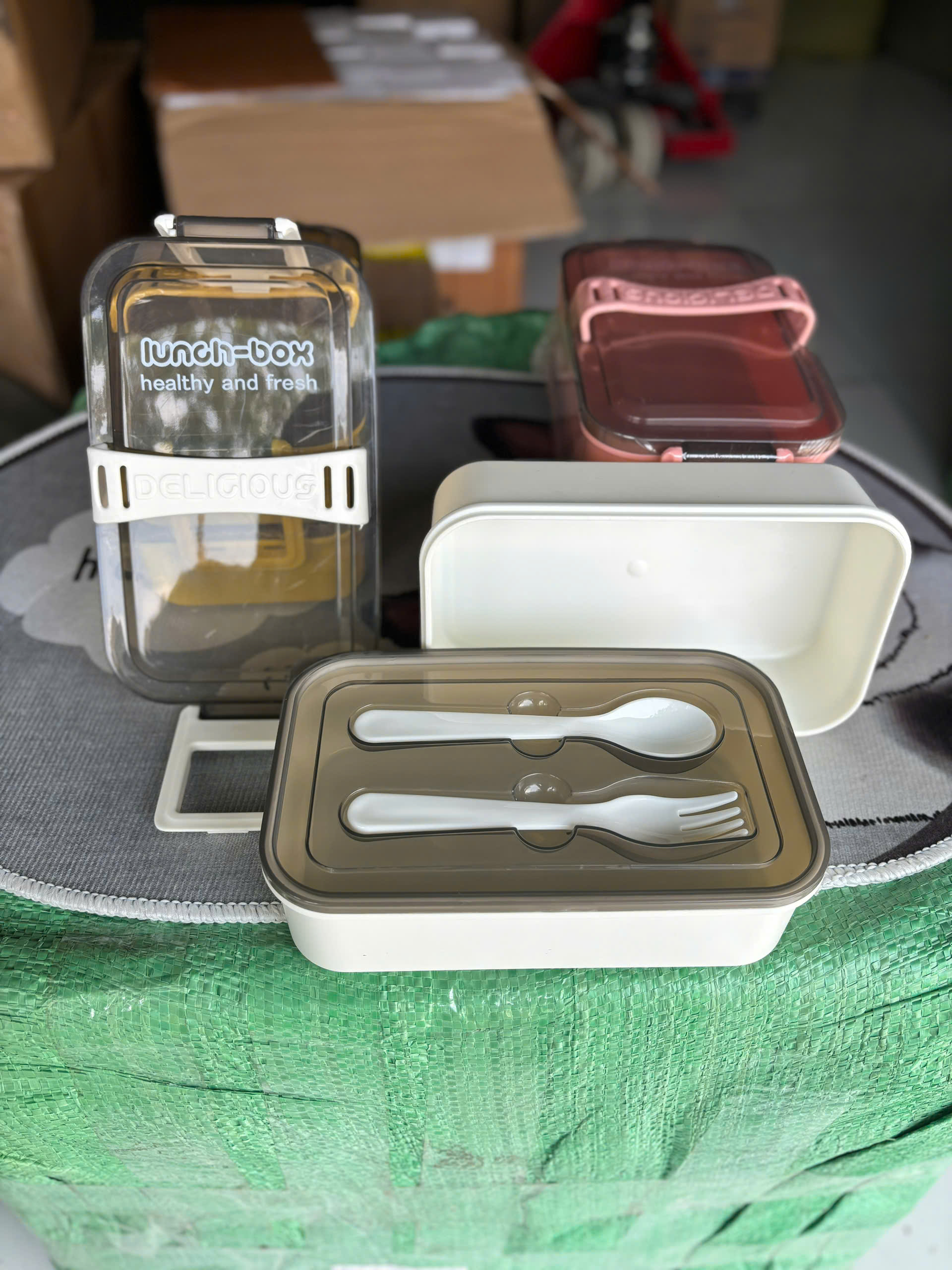 [48] Hộp Cơm Hai Tầng LUNCHBOX Kèm Muỗng