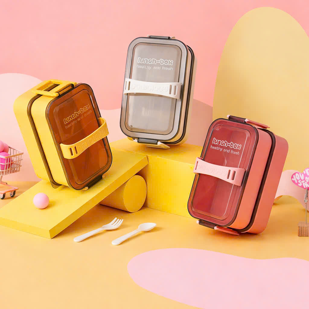 [48] Hộp Cơm Hai Tầng LUNCHBOX Kèm Muỗng