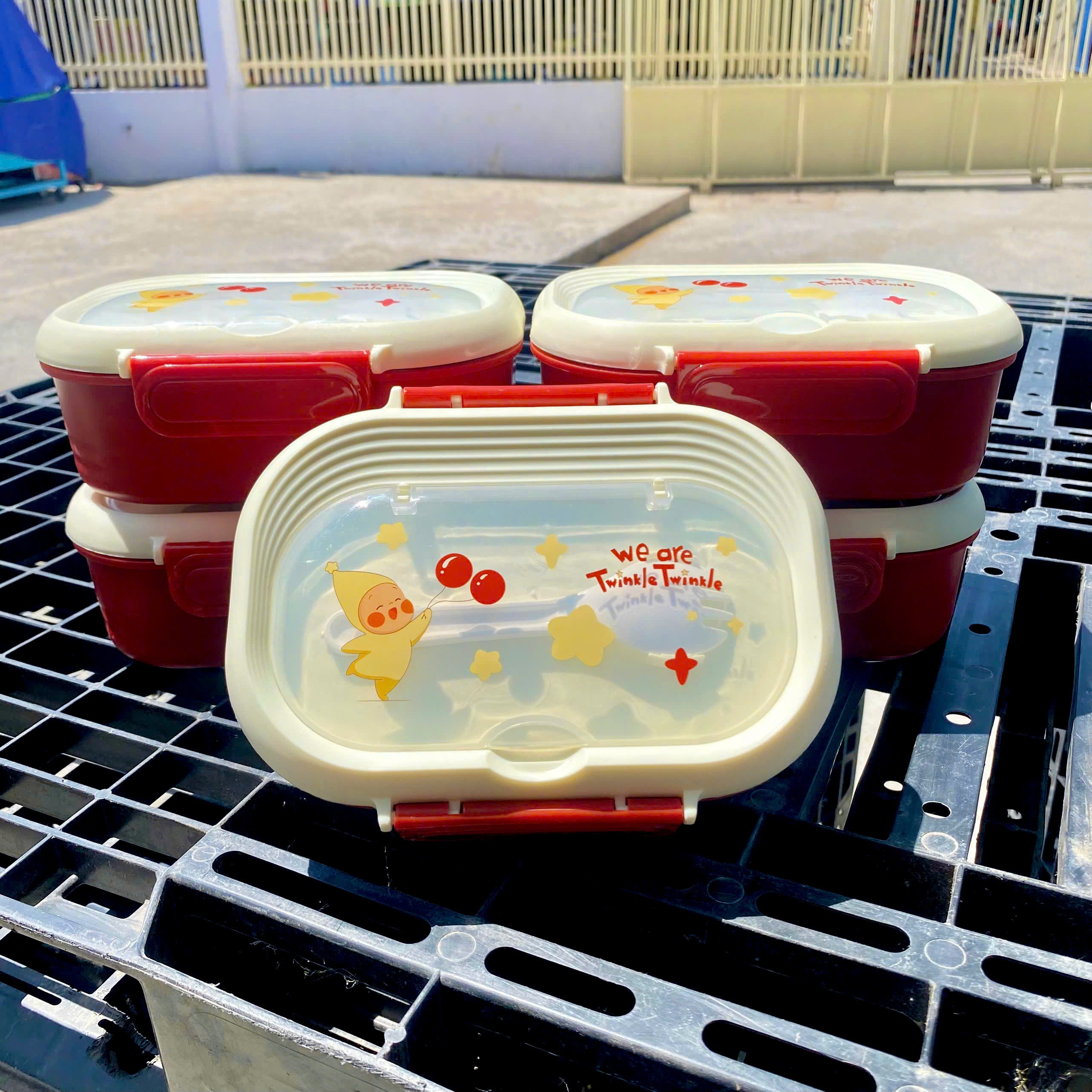 [48] Hộp Cơm Inox 2 Ngăn Baby NGÔI SAO Kèm Dĩa 378