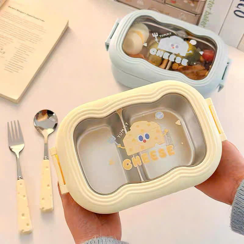 [48] Hộp Cơm Inox 2 Ngăn CHEESE