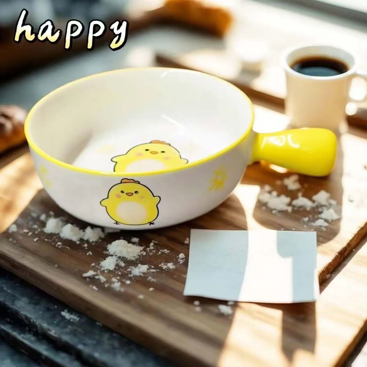 [48] Thố Sứ 8inch Có Tay Cầm HÌNH THÚ (ngẫu nhiên)