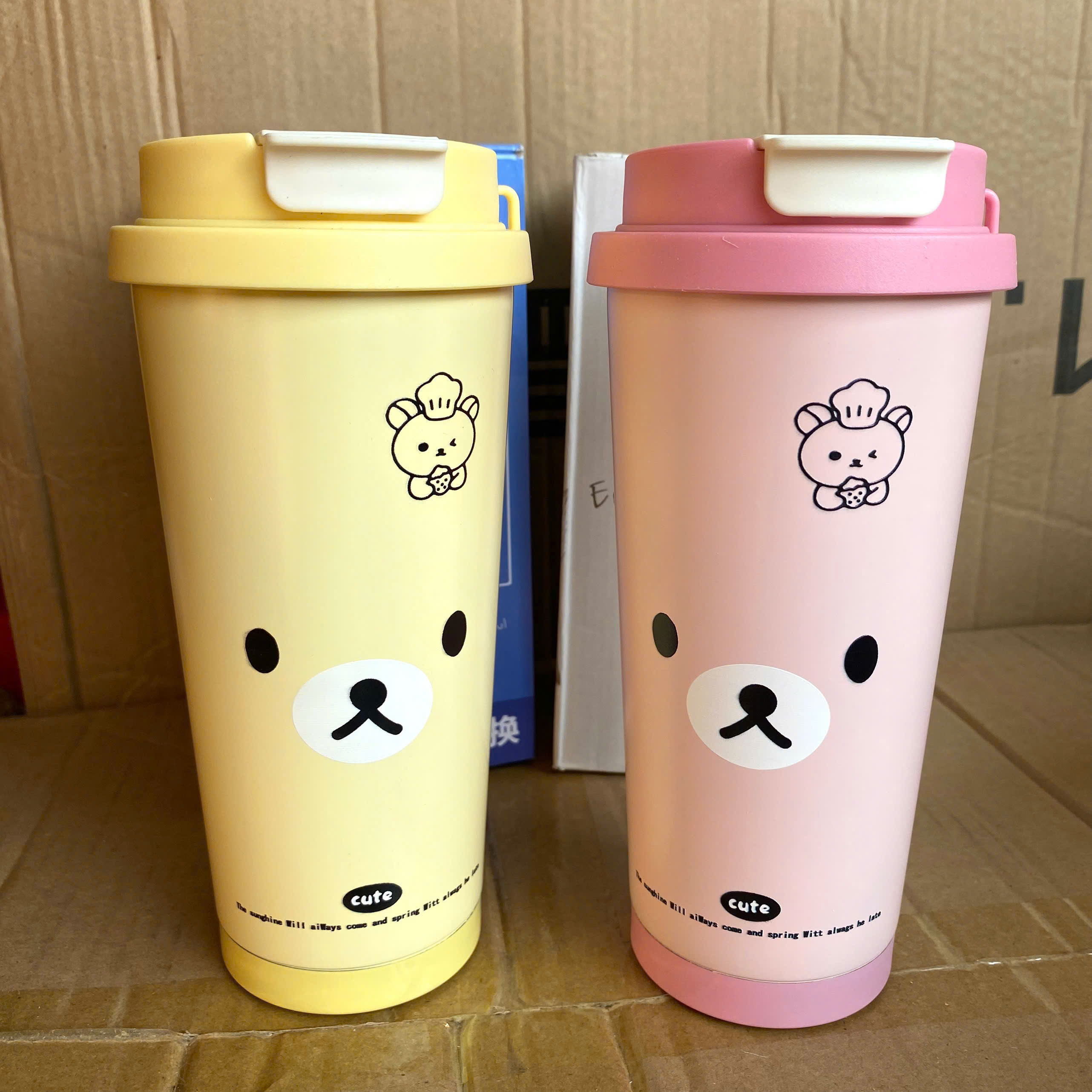 [50] Bình Giữ Nhiệt COFFEE GẤU Có Dây Xách 520ml