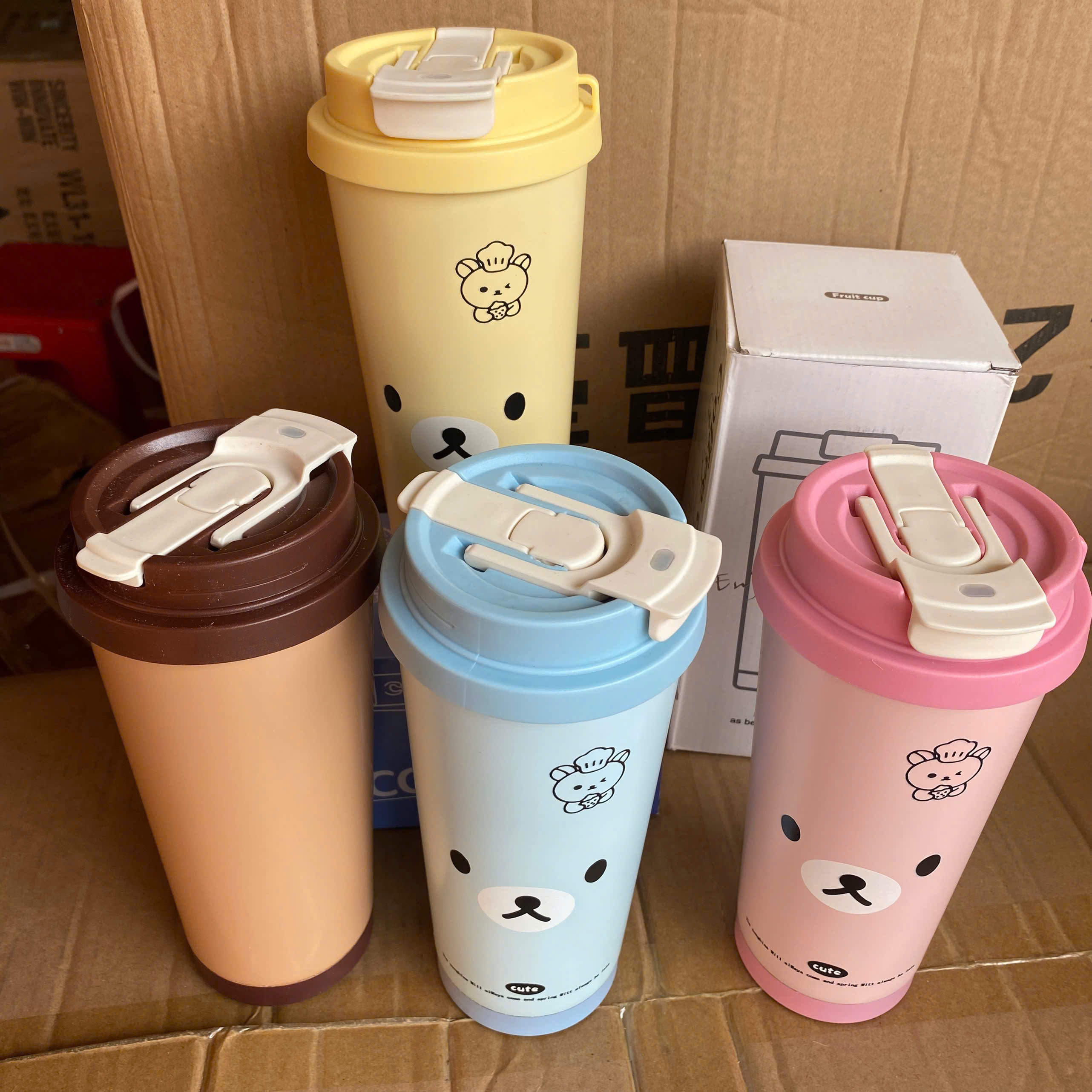 [50] Bình Giữ Nhiệt COFFEE GẤU Có Dây Xách 520ml