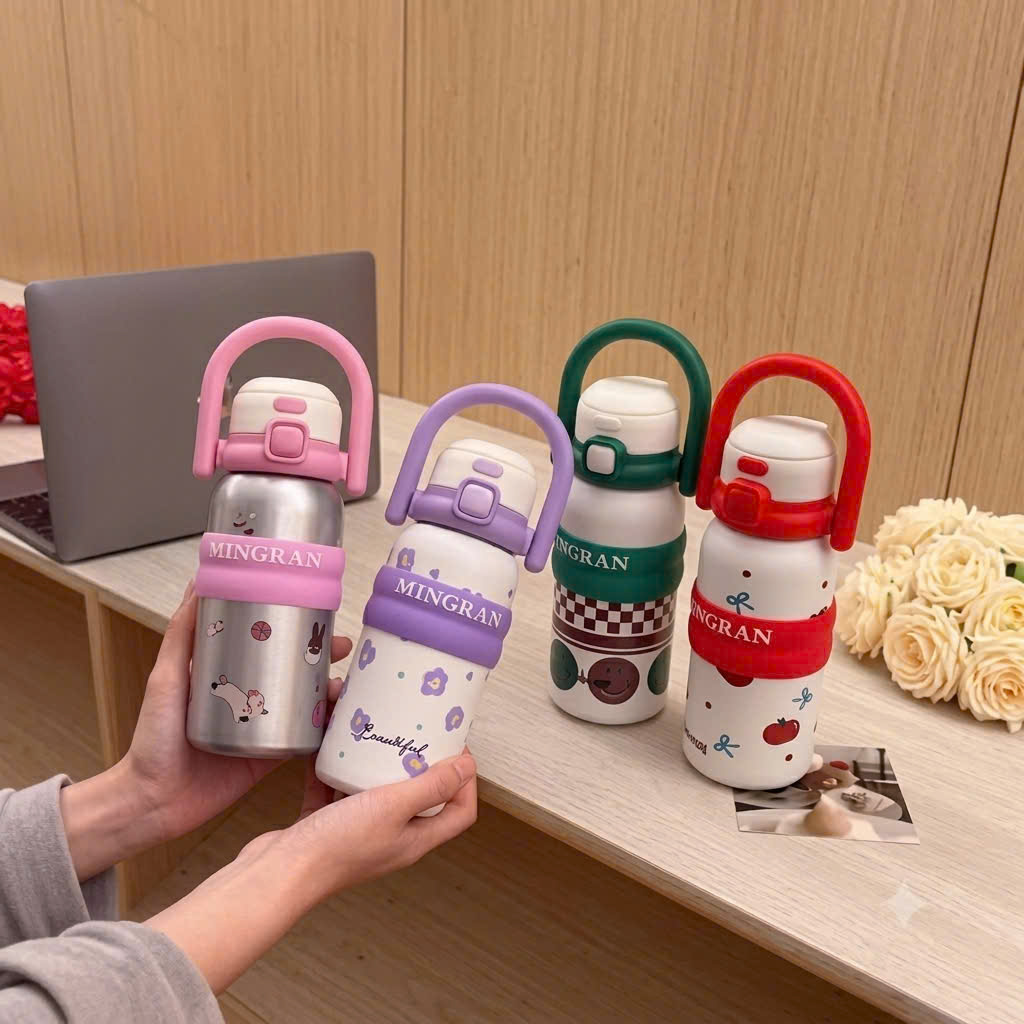 [50] Bình Giữ Nhiệt Có Quai Xách MINGRAN 500ml