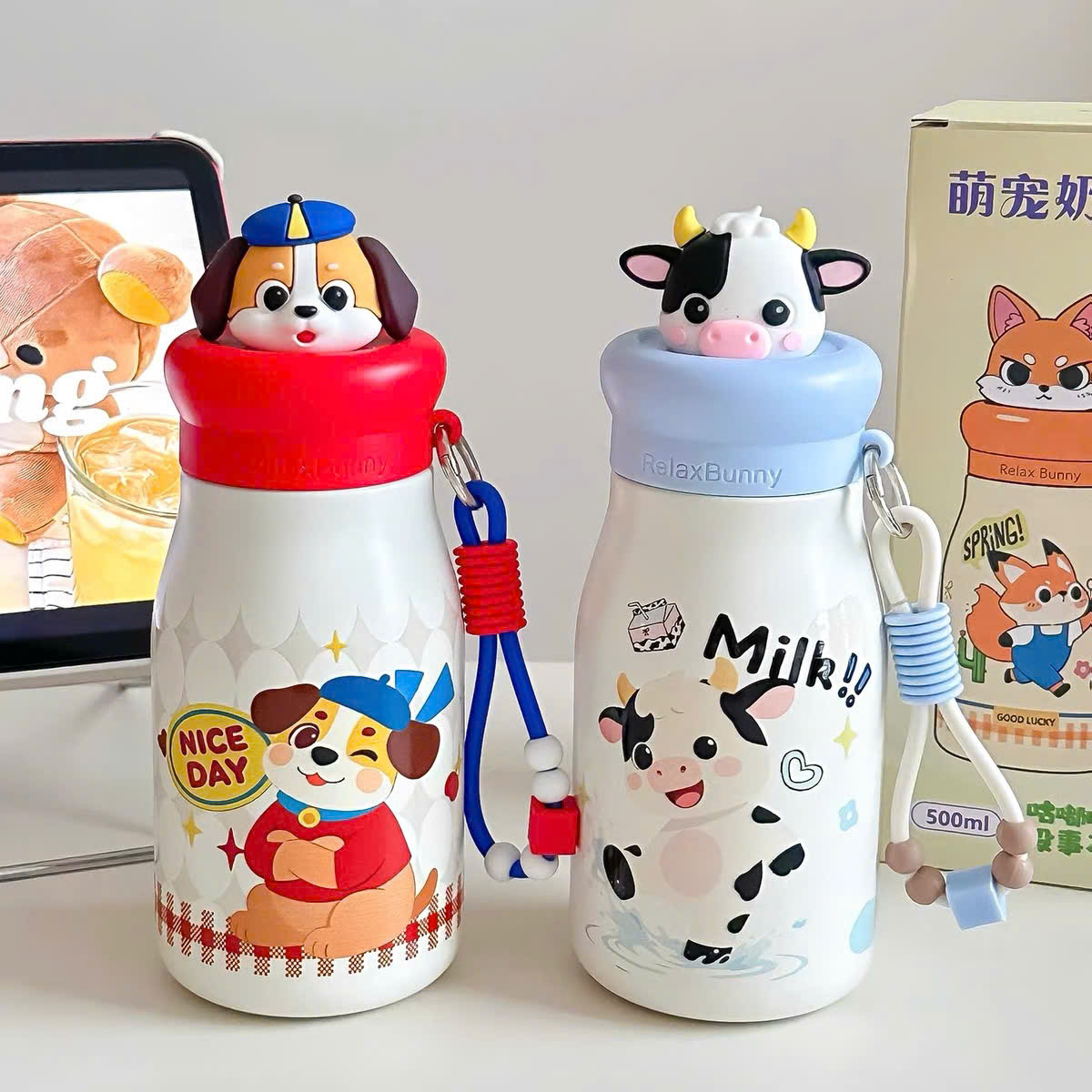 [50] Bình Giữ Nhiệt Hoạt Hình Có Quai Xách CHARM HOẠT HÌNH