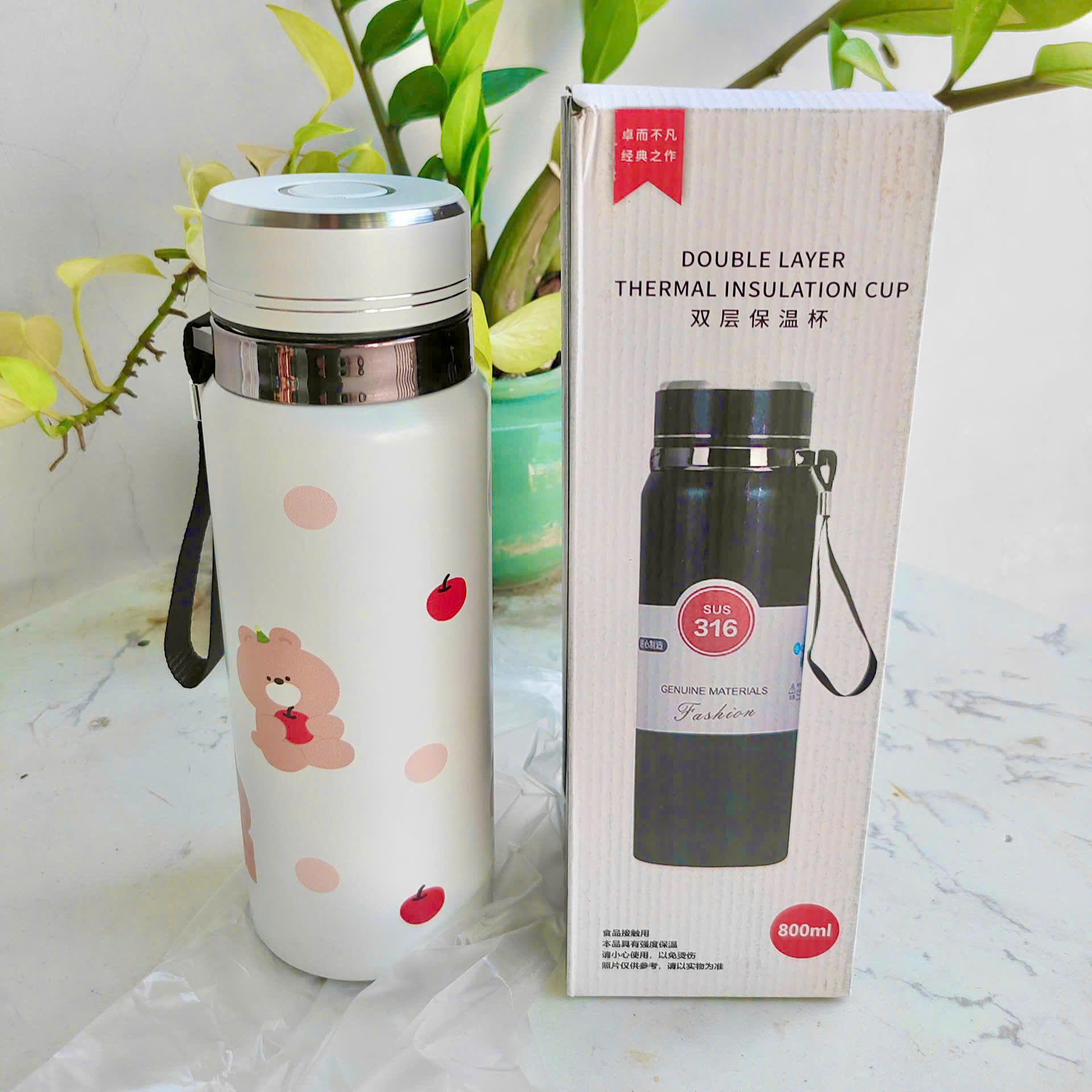 [50] Bình Giữ Nhiệt Hoạt Hình Inox316 800ml ZY025 (V)