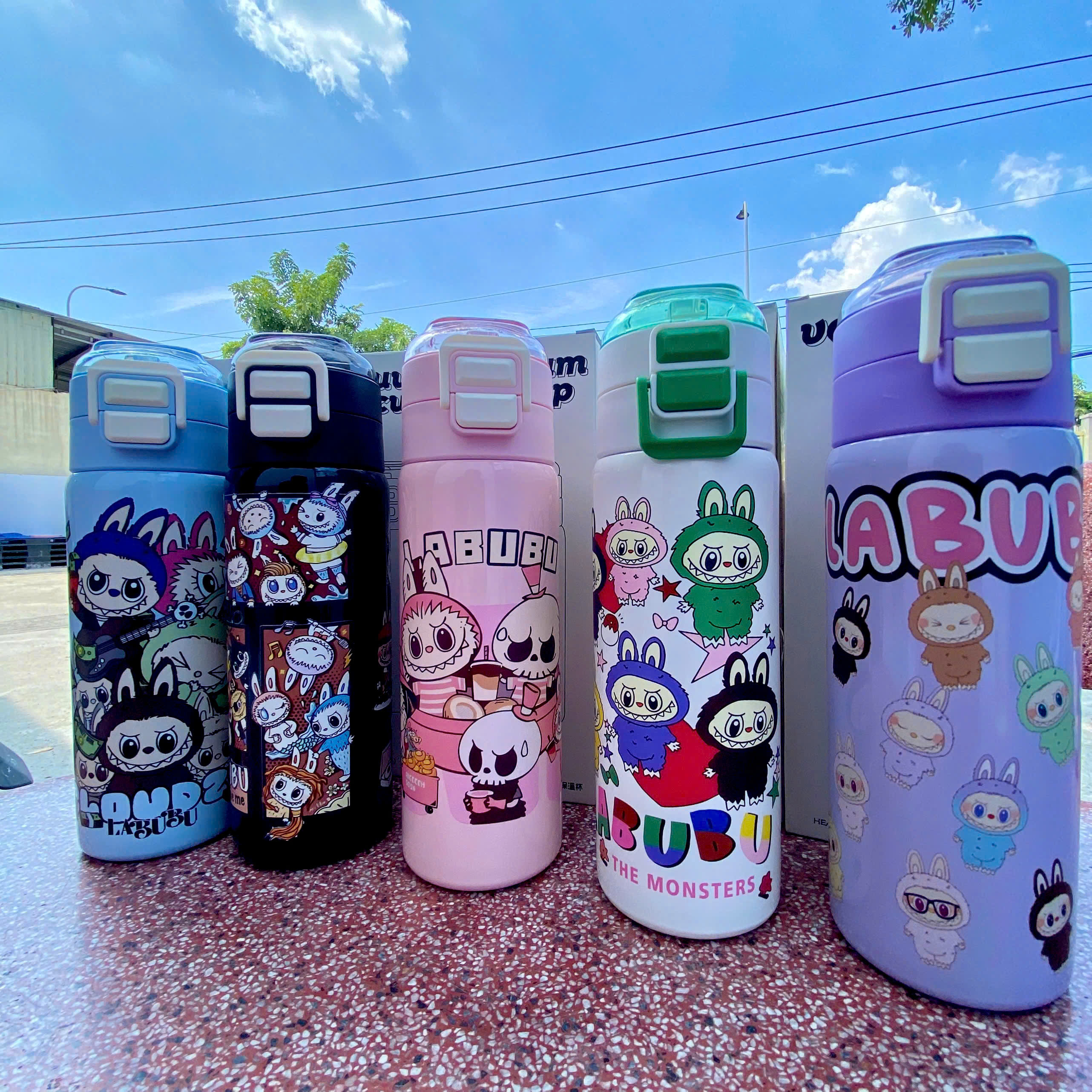 [50] Bình Giữ Nhiệt Inox Nắp Bấm LABUBU 500ml 067-2