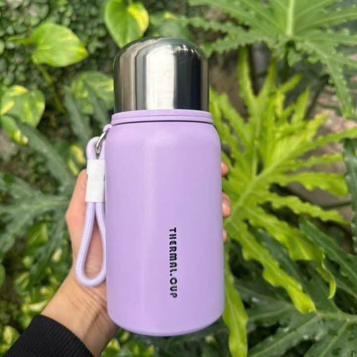 [50] Bình Giữ Nhiệt Kèm Cốc Có Dây Xách 450ml