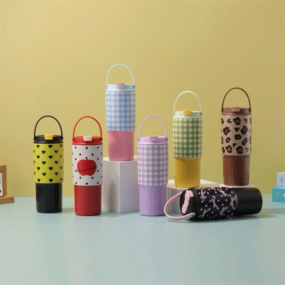 [50] Bình Giữ Nhiệt Quai Xách Ngang Móc Khóa Charm HOA