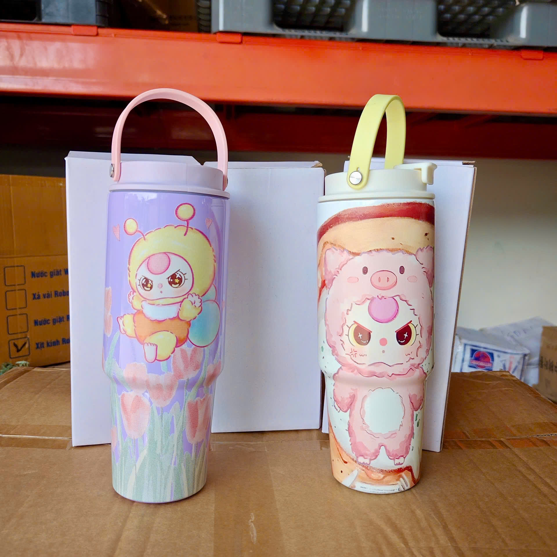 [50] Ly Giữ Nhiệt BABYTHREE 900ml Quai Xách