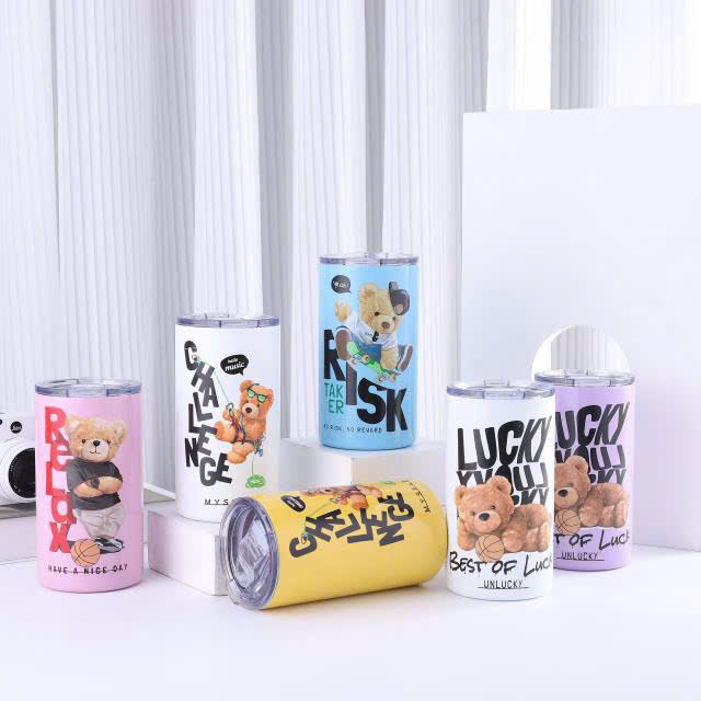 [50] Ly Giữ Nhiệt Hình Trụ GẤU 600ml