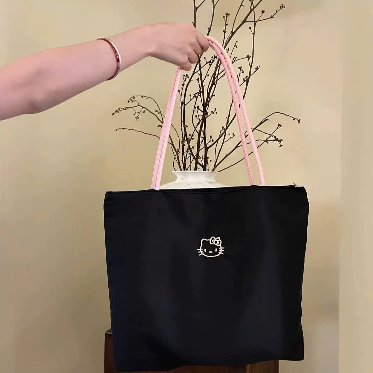 [50] Túi Xách HELLO KITTY Quai Hồng