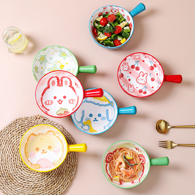 [56] Thố Sứ 8inch Có Tay Cầm Hình Thú PLUS (ngẫu nhiên)