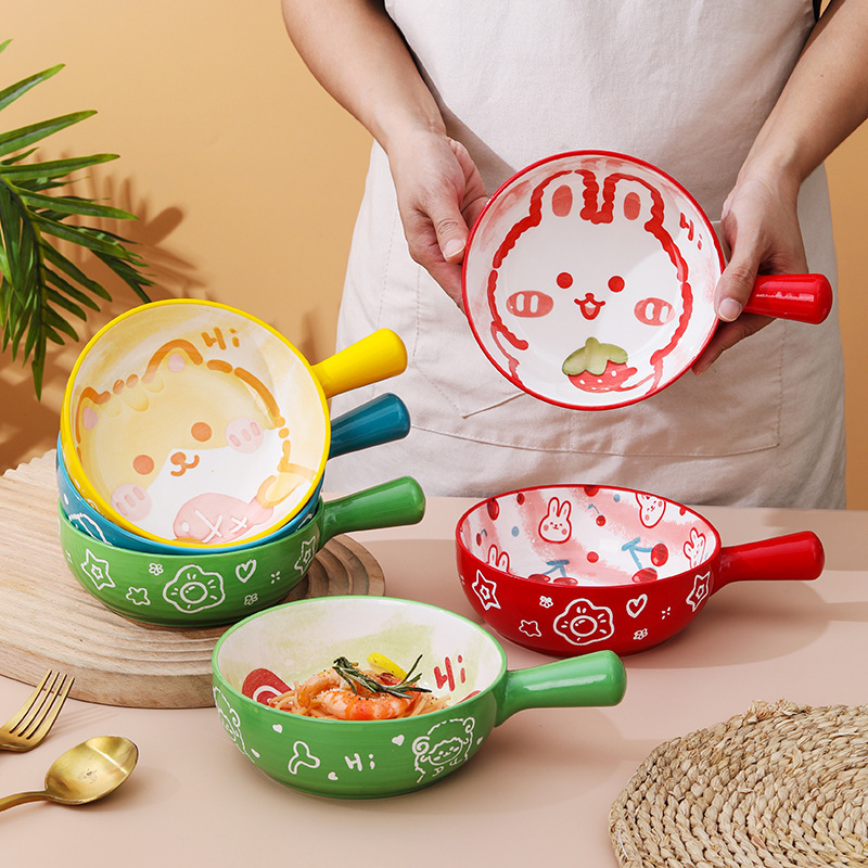 [56] Thố Sứ 8inch Có Tay Cầm Hình Thú PLUS (ngẫu nhiên)