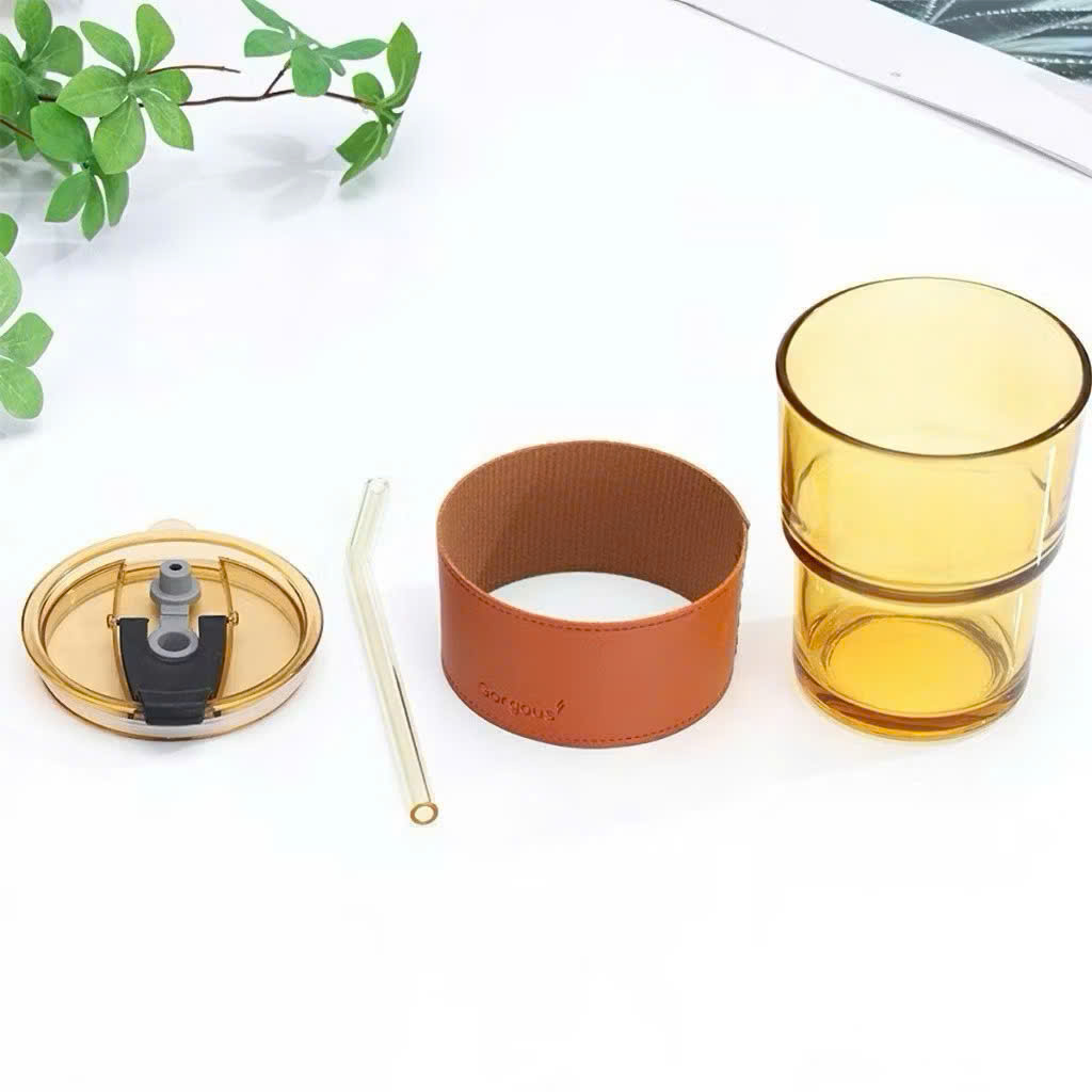 [58] Ly Thuỷ Tinh Mix Da - Vàng trà