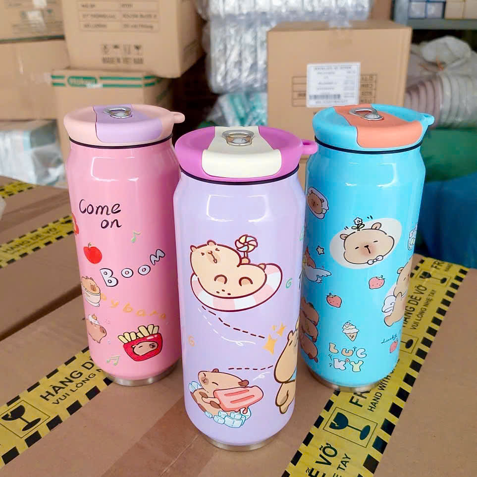 [60] Bình Giữ Nhiệt Capybara Dạng LON 500ml
