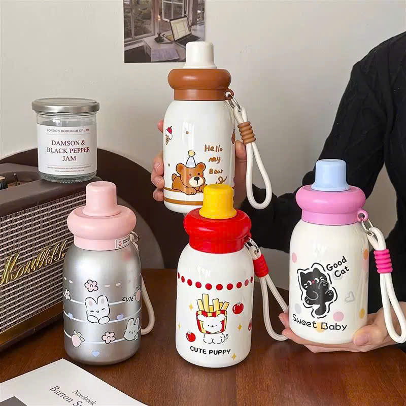 [60] Bình Giữ Nhiệt HOẠT HÌNH Có Dây Xách 400ml