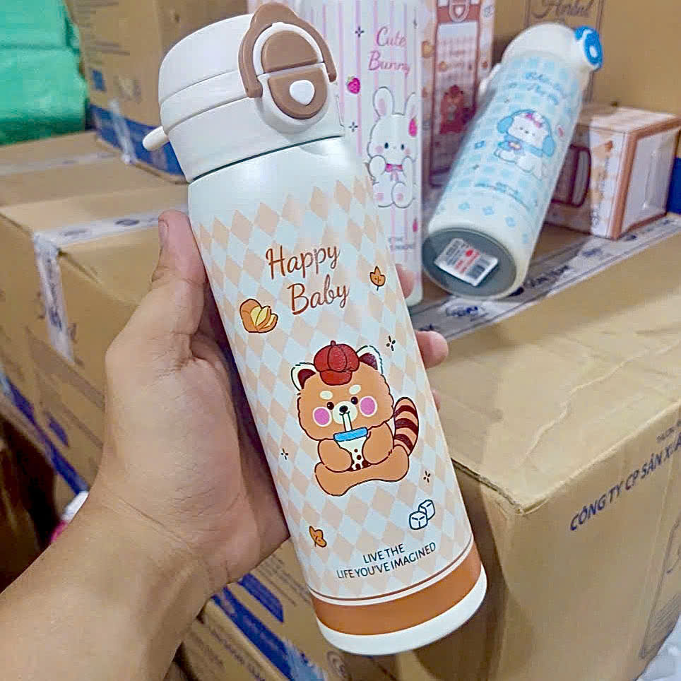 [60] Bình Giữ Nhiệt HOẠT HÌNH Móc Xách 500ml