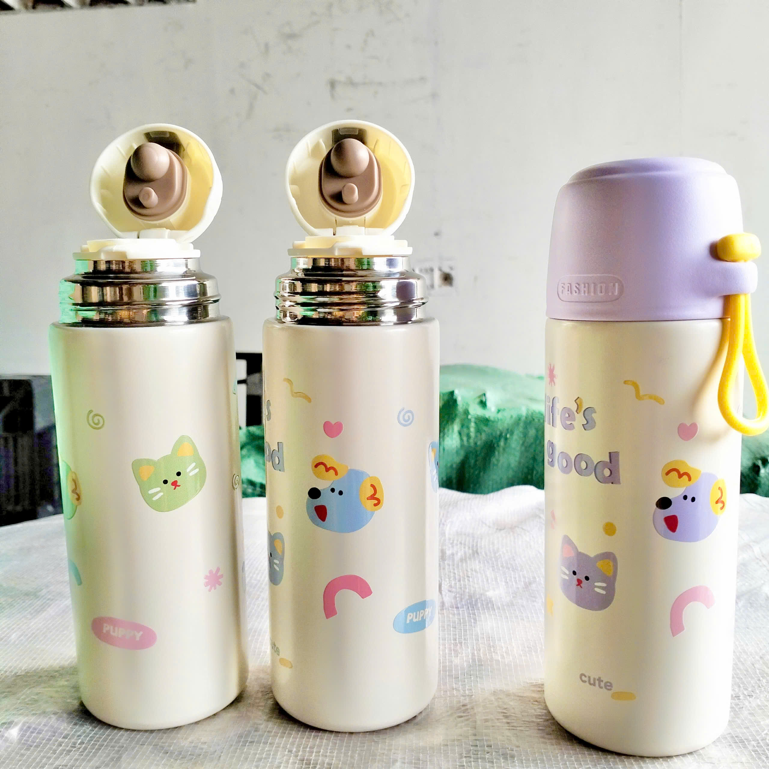 [60] Bình Giữ Nhiệt Dễ Thương Có Quai Xách FASHION