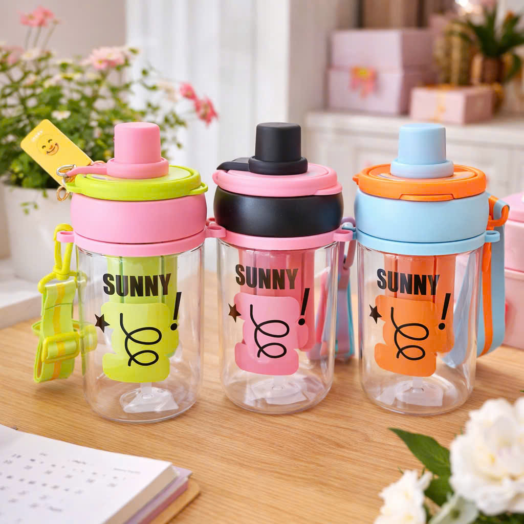 [60] Bình Nước Nhựa Có Lọc Trà SUNNY 600ml 7253