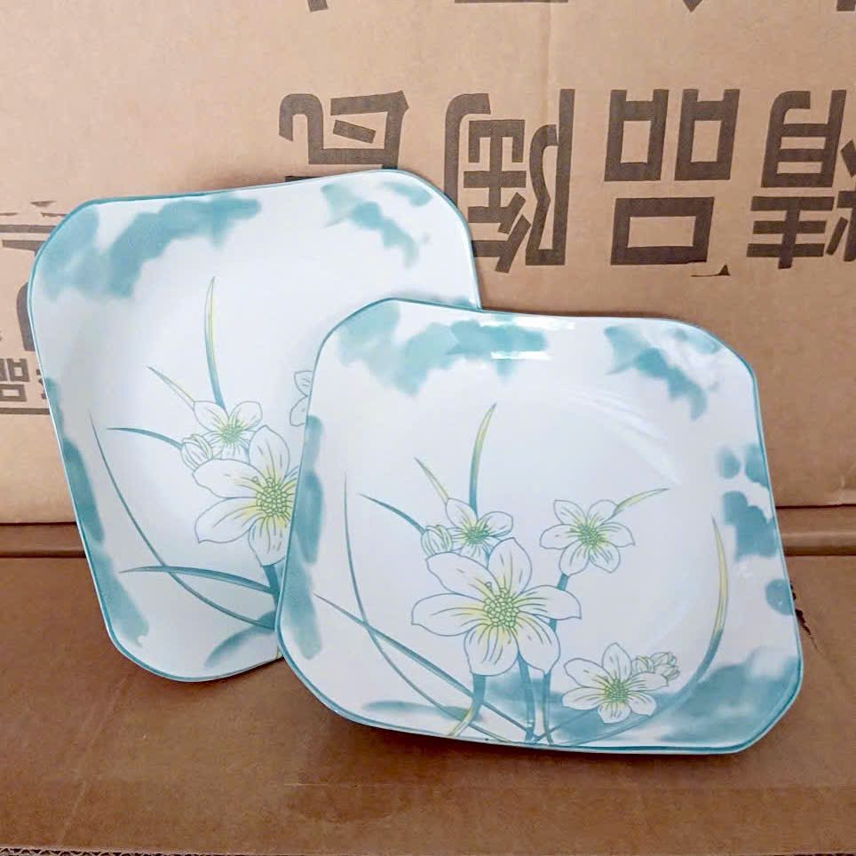 [60] Đĩa Sứ Vuông 8.5inch THỦY TIÊN