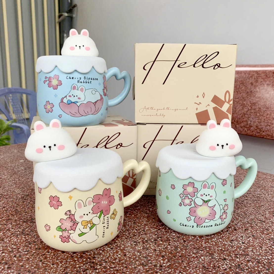 [60] Ly Sứ Có Nắp Charm GẤU Có Hộp (V+)