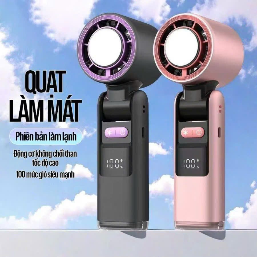 [60] Quạt Tích Điện Cầm Tay Sò Lạnh GẬP K801