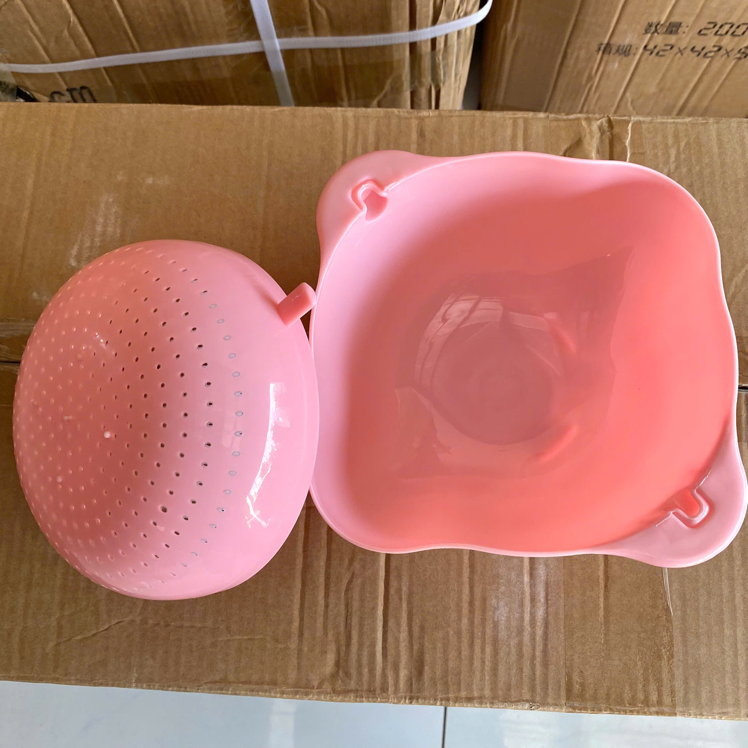 [60] Set Rổ Rửa Rau 2 Lớp Ráo Nước (V)